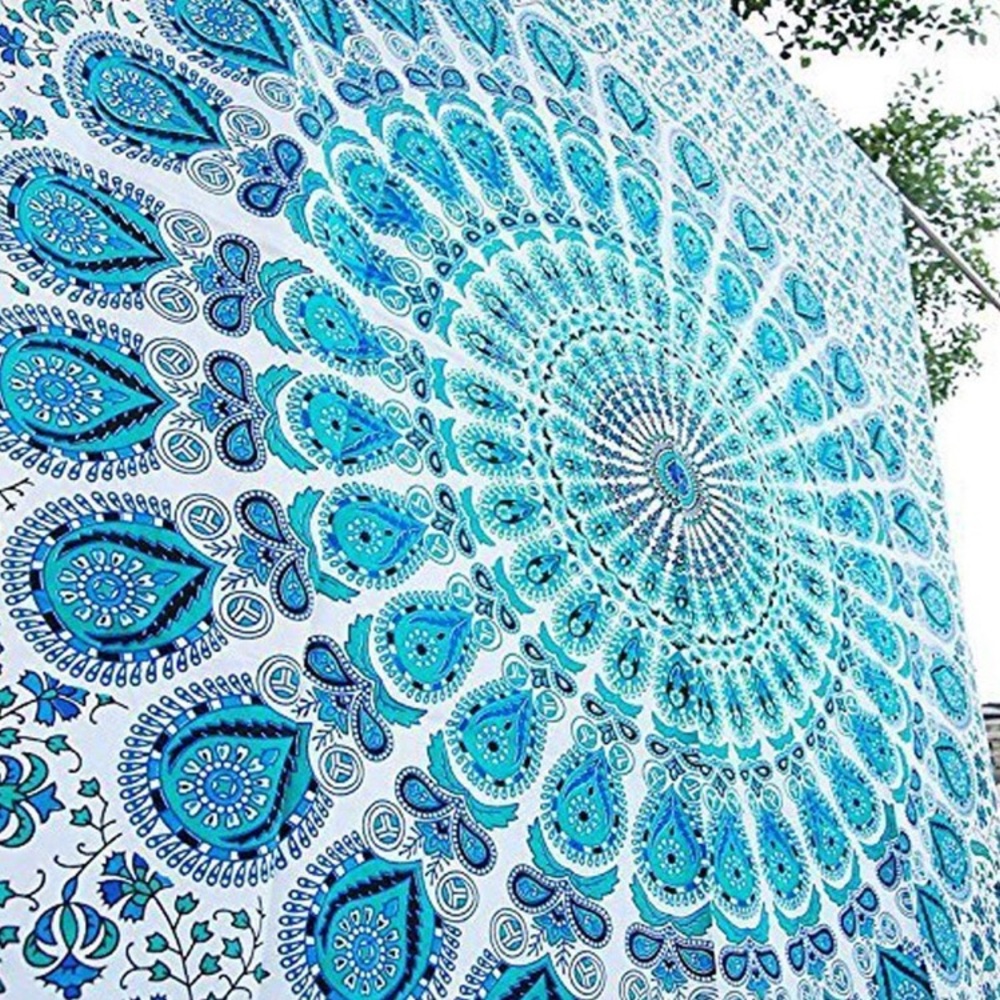 Blue Mandala Tapestry